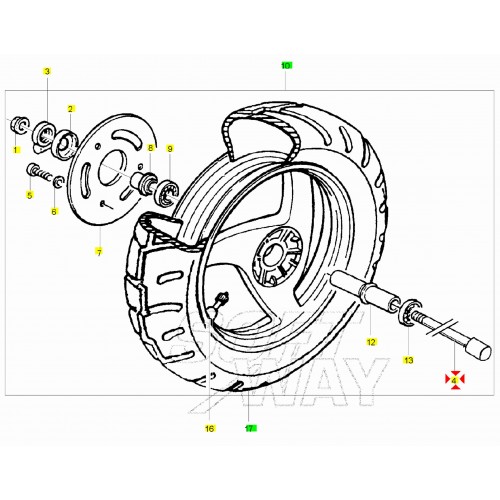 Asse ruota anteriore Piaggio NRG  e...