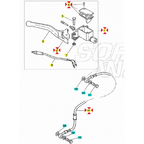 Tubo freno anteriore Yamaha Aerox -...