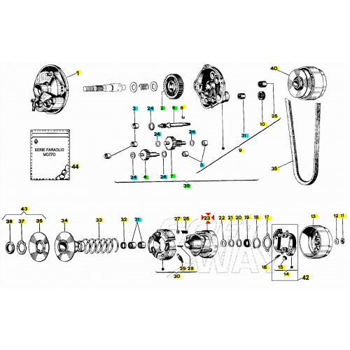 Boccolo puleggia frizione Piaggio...