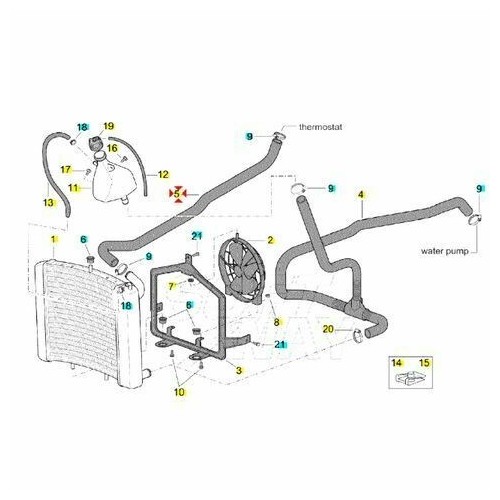 Tubo testa radiatore Aprilia Scarabeo...