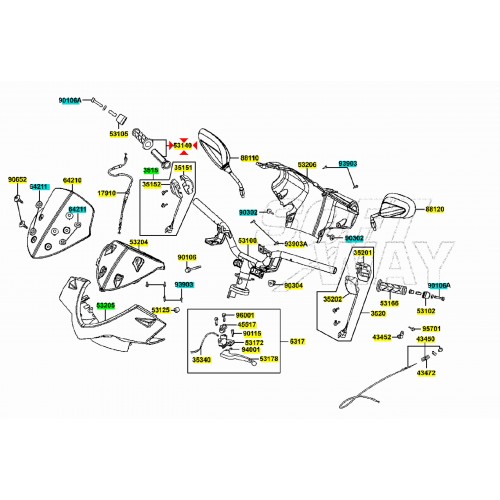 comando gas scooter Kymco 50  - 00152321