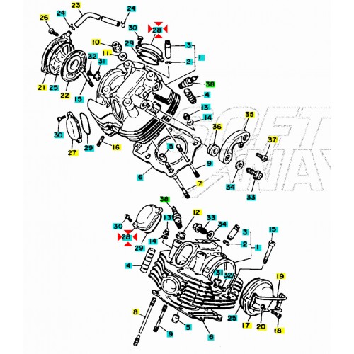 Coperchio registro valvole Yamaha...