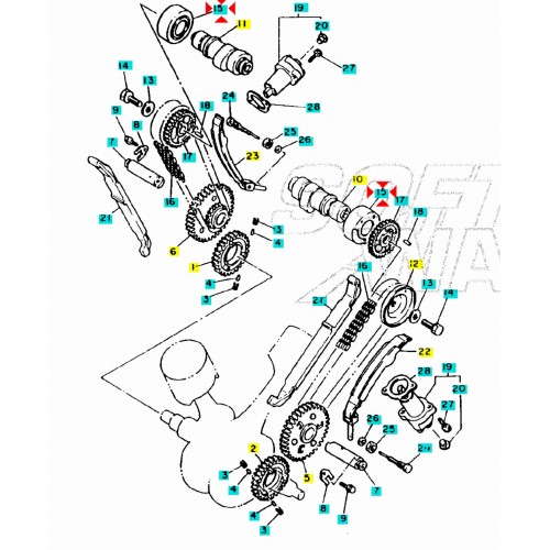 Boccola albero a camme Yamaha Virago...