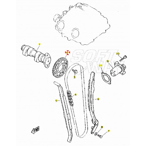 Ingranaggio albero camme Yamaha XV...