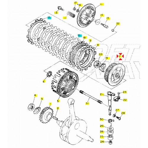 Mozzetto frizione Yamaha XT -...