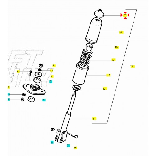 Piattello ammortizzatore anteriore...