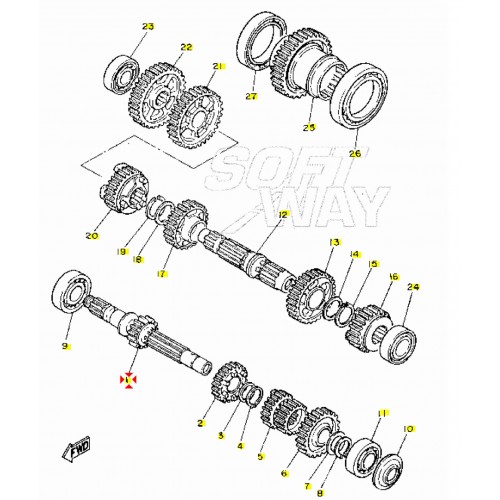 Albero primario cambio Yamaha Virago...