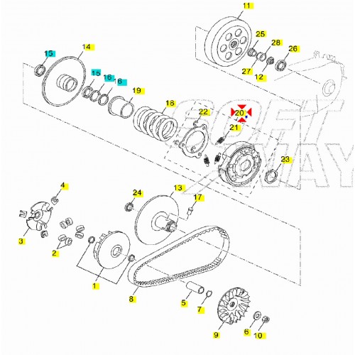 Frizione completa Aprilia Leonardo...