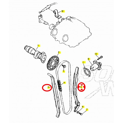 Pattino catena distribuzione Yamaha...