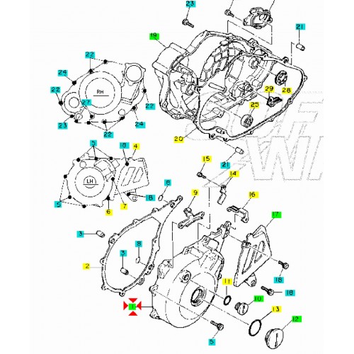 Coperchio carter motore Yamaha XT -...