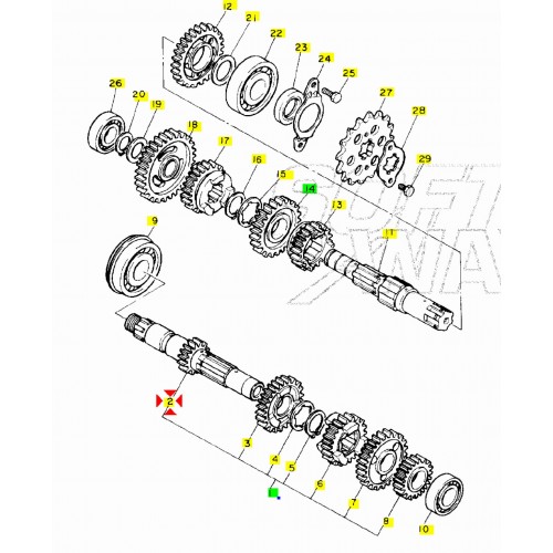 Albero primario Yamaha XT - 34L174110000