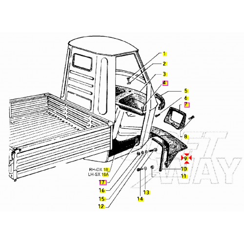 Parafango anteriore Piaggio Ape 50 -...