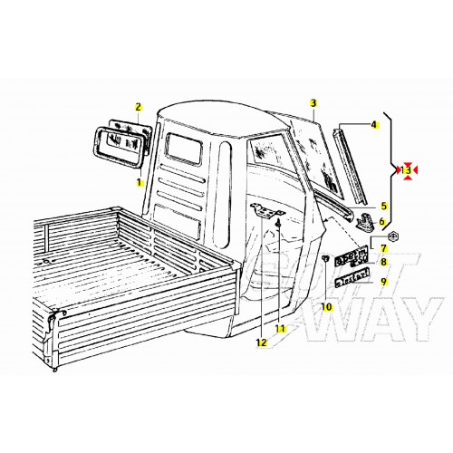 Serie listelli parabrezza Piaggio Ape...