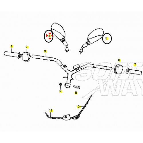 Specchietto retrovisore Keeway F-ACT Evo
