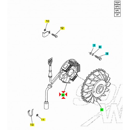 Statore Piaggio Ape 50 a tre pin -...