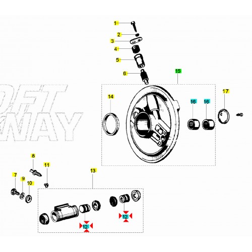 Pistoncino cilindretto freno Vespa...