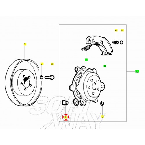 Perno massa frizione Vespa PK - 287935