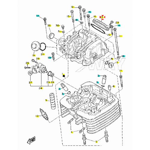 Coperchio registro valvole Yamaha XT...