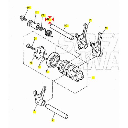 Molla torsione leva cambio Yamaha XT...