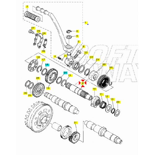 Albero avviamento Yamaha XT 500 -...