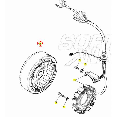 Rotore generatore Yamaha XT -...