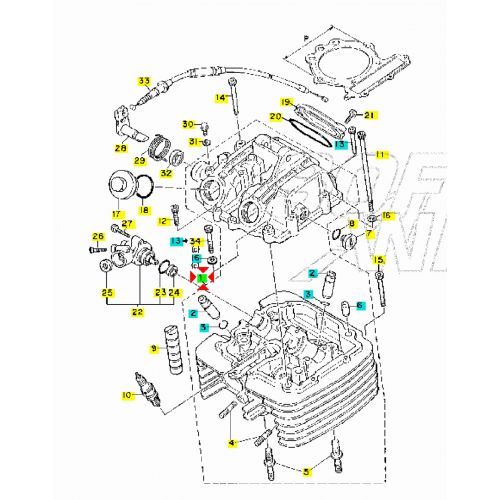 Testa cilindro Yamaha XT - 2KF111010000