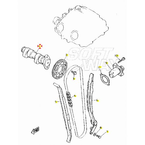 Albero a camme Yamaha XT - 1JK121710000