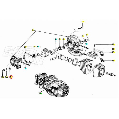 Linguetta massa carter motore Piaggio...
