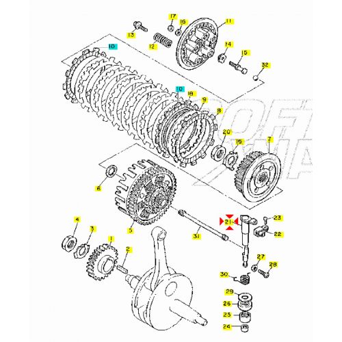 Leva disinnesto frizione Yamaha XT -...