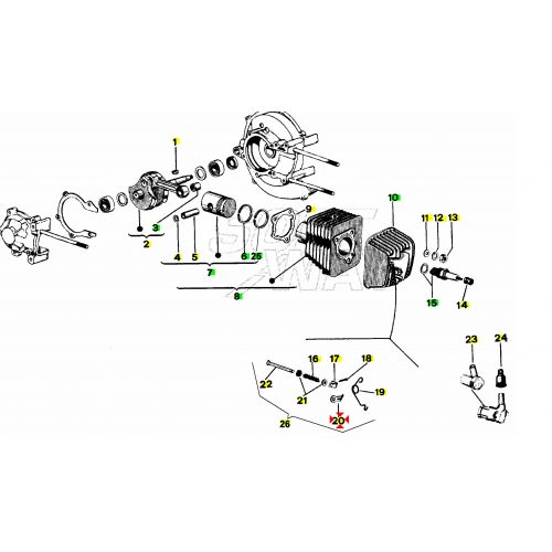 Piastrina ferma corda alzavalvola...