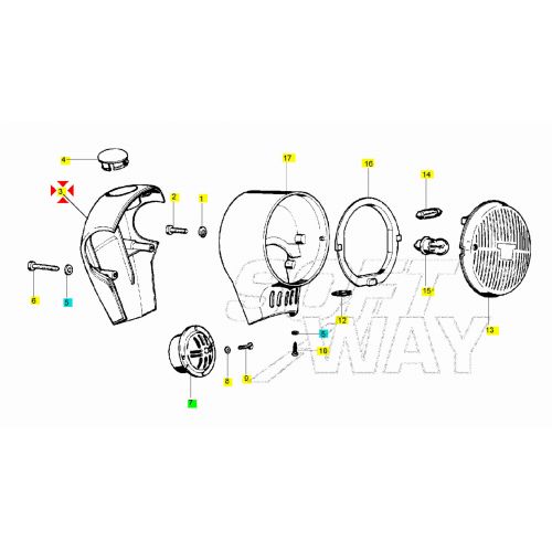 Supporto posteriore faro Grillo 909300