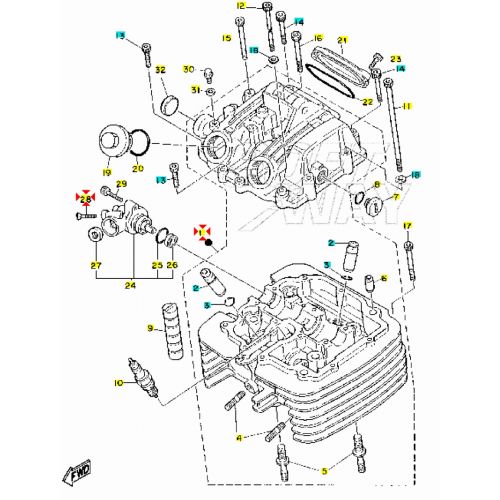 Coperchio testa cilindro Yamaha XT Z...