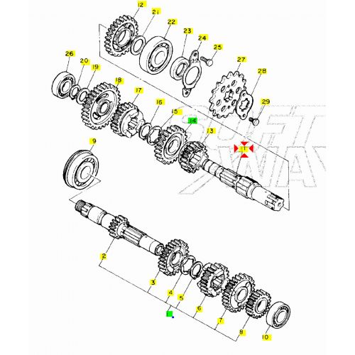 Albero secondario cambio Yamaha XT -...