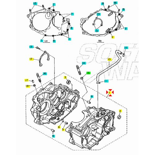Carter motore sinistro Yamaha XT e TT...