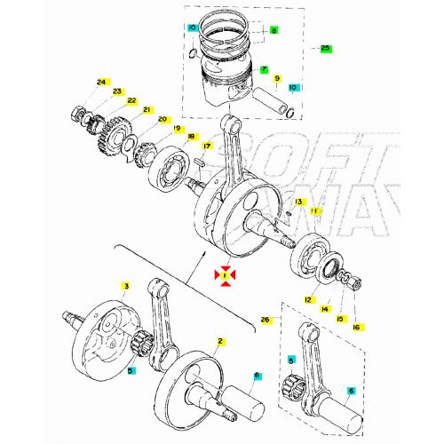 Albero motore Yamaha XT 500 -...