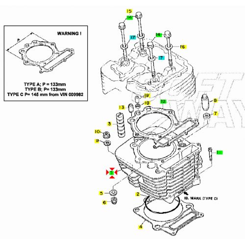 Cilindro Yamaha XT 600 - 34L113100200