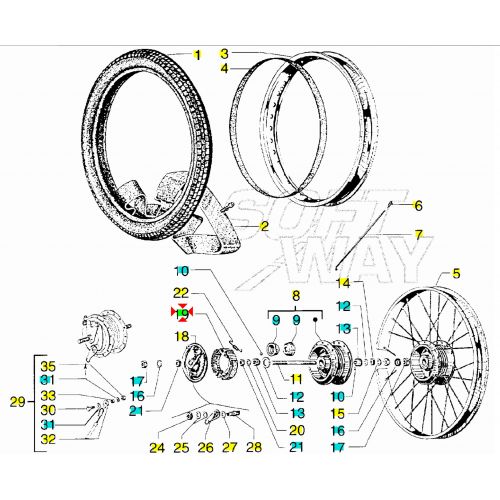 Coppia ceppi freno Piaggio Ciao Zip -...