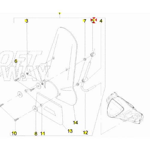 Supporto parabrezza Piaggio Liberty -...