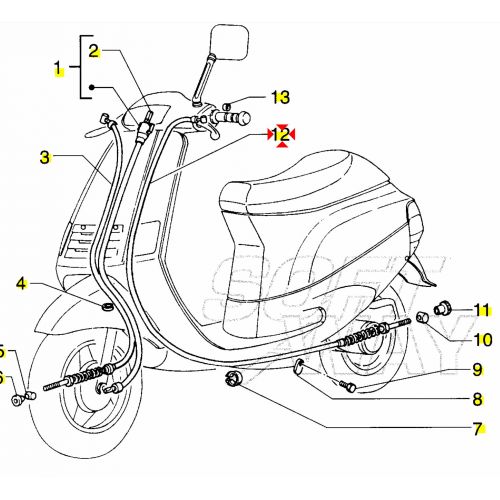 Cavo freno posteriore Piaggio Zip -...