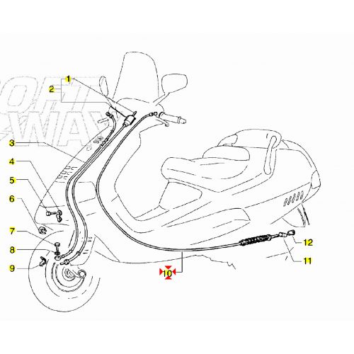 Cavo freno posteriore Piaggio Hexagon...