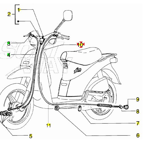 Cavo freno posteriore Piaggio Free e...