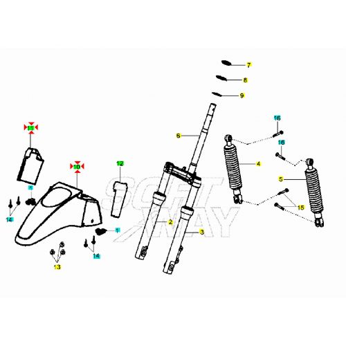 Tappi parafango anteriore Sym HD -...