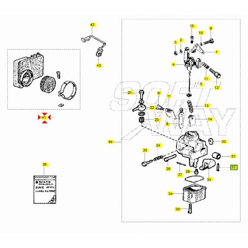Filtro aria 6 fori Piaggio Bravo Boss...