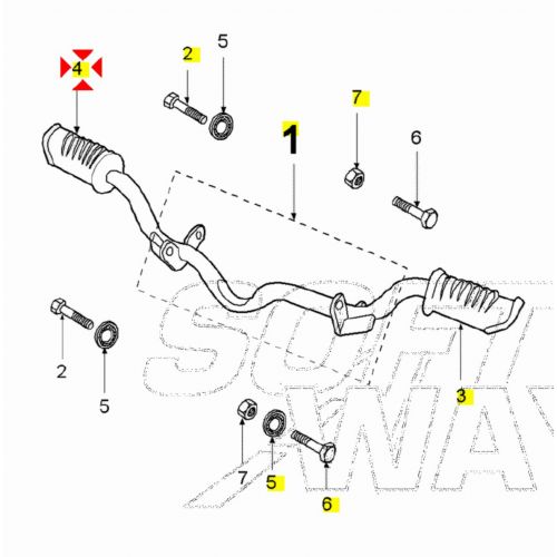 Gomma pedana poggiapiedi Peugeot Fox