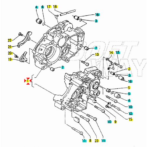 Coppia carter motore Yamaha TZR 125 -...