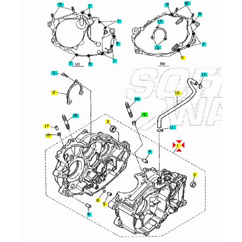 Carter motore destro Yamaha XT 600 -...
