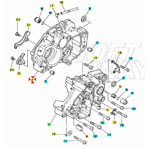 Coppia carter motore Yamaha TDR 125 -...