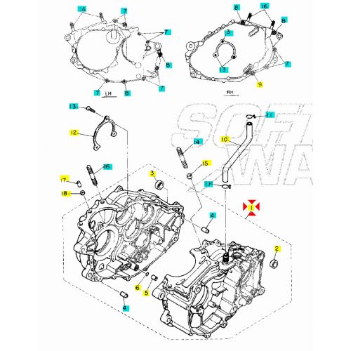Carter motore sinistro Yamaha XT 550...