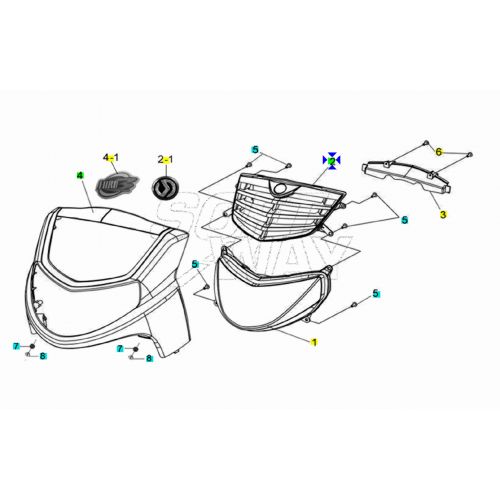 Griglia radiatore Sym HD Evo -...