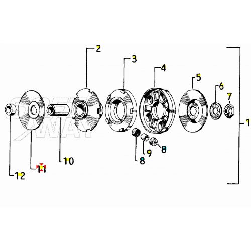 Semipuleggia del variatore Piaggio...